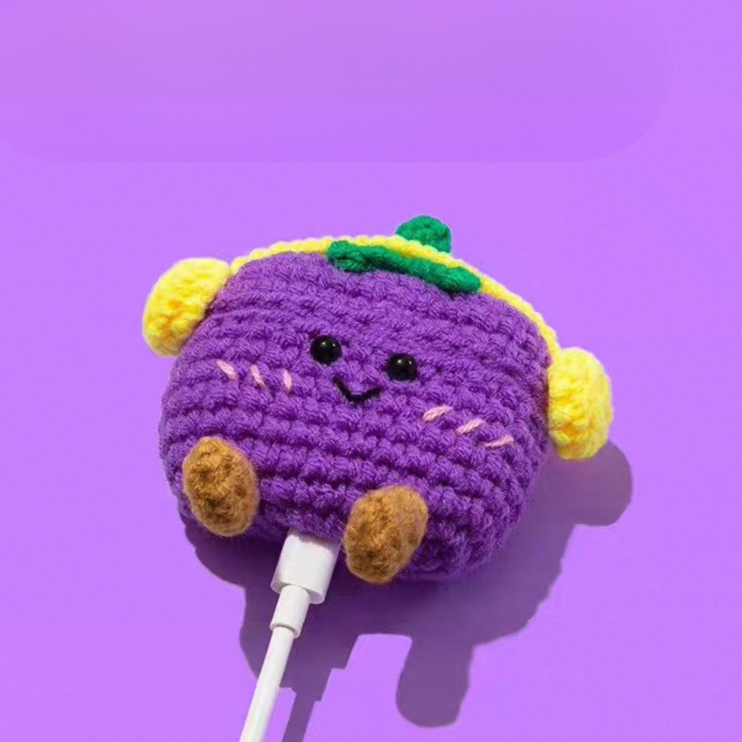 Cute Eggplant Airpods Case