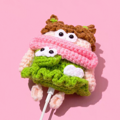 Curly-haired Girl Airpods Case