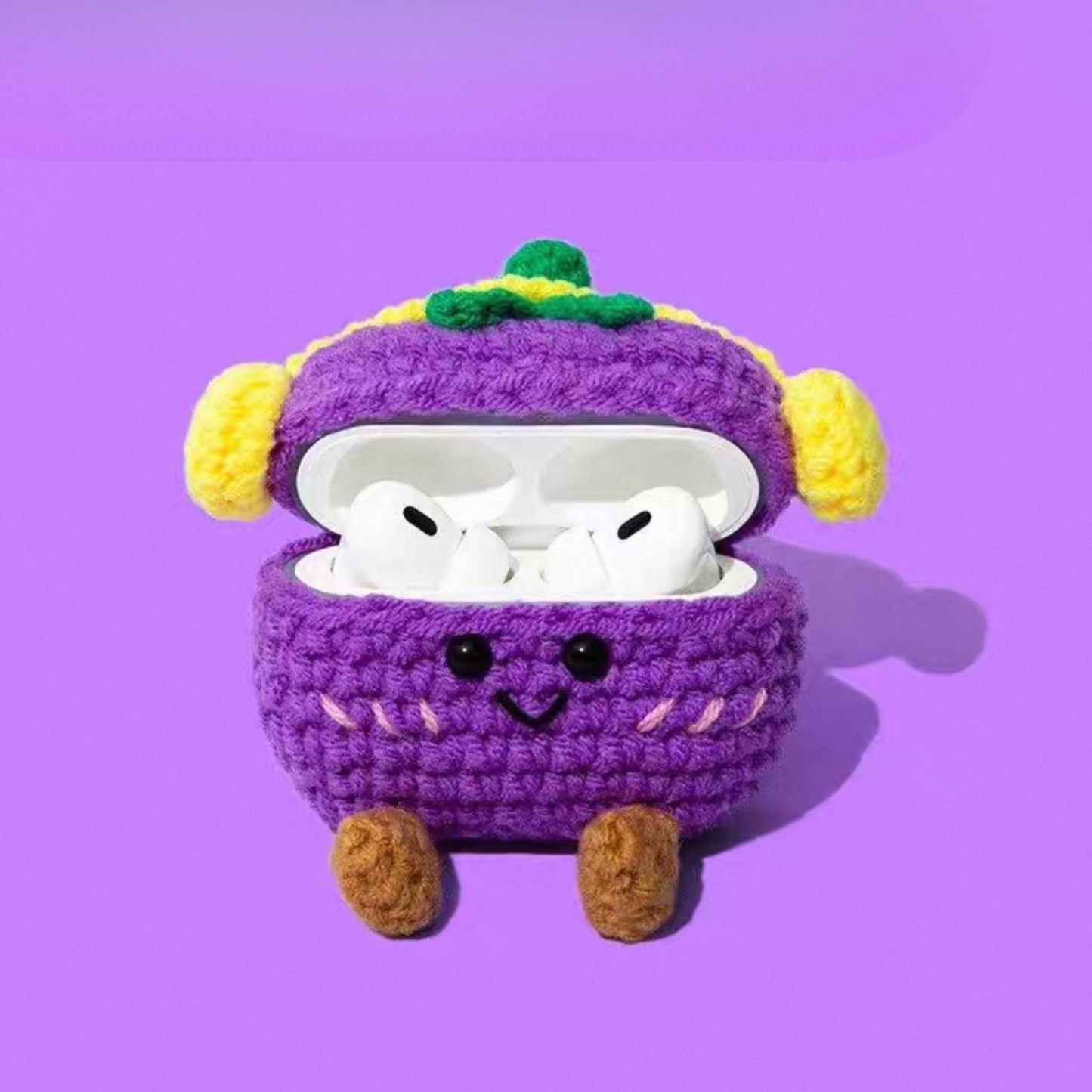 Cute Eggplant Airpods Case